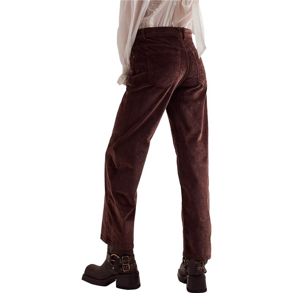NWT We The Free Corduroy Pants Chocolate Truffle Straight Leg Size 28